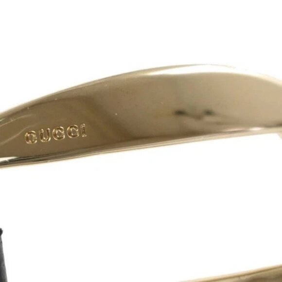 GUCCI Logo Belt 80/32 35mm Leather Black GHW Italy 68TA242 main image 4